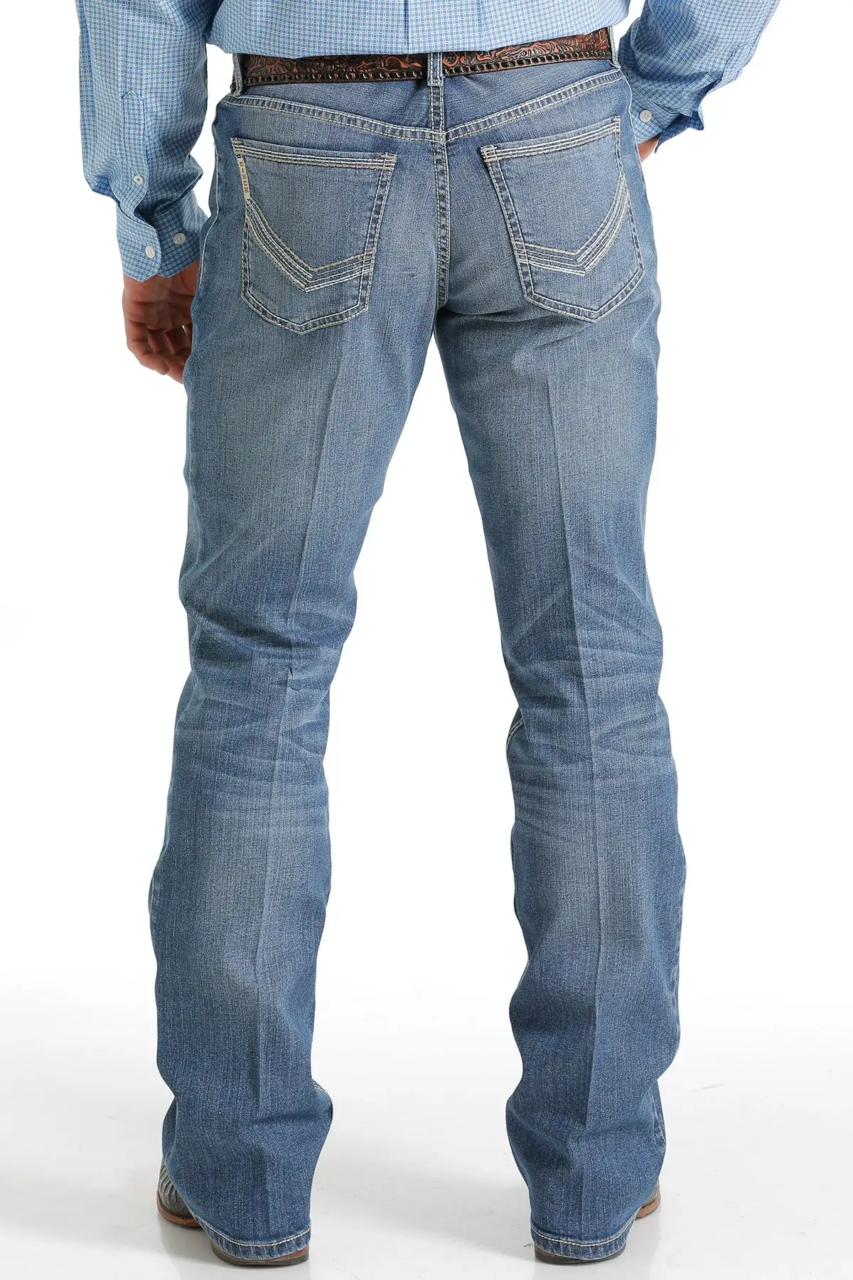 Cinch® Men's Ian 5 Pocket Medium Stonewash Bootcut Denim Jeans 2 Cinch® Men's Ian 5 Pocket Medium Stonewash Bootcut Denim Jeans - Image 2