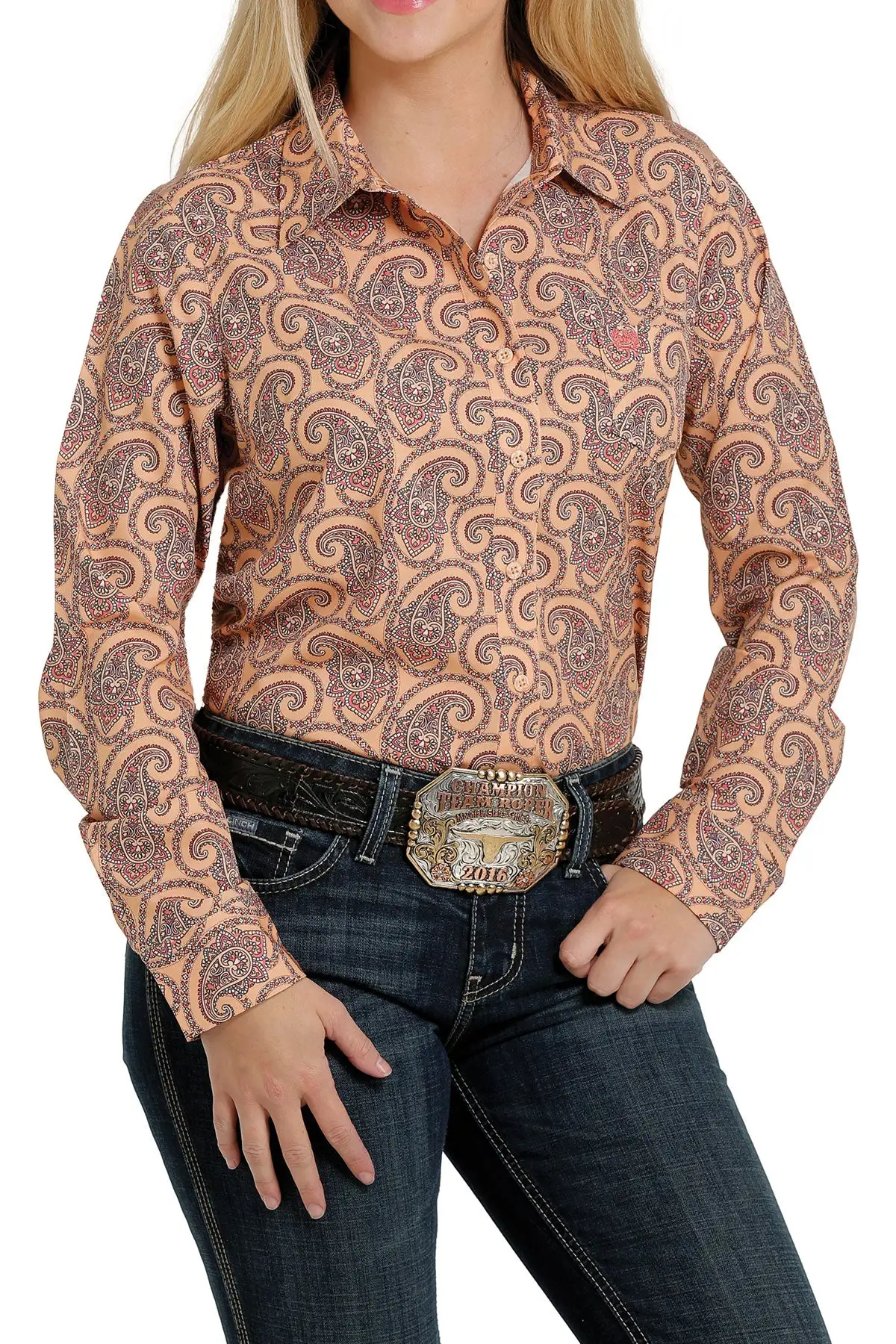 Cinch® Women's Paisley Print Long Sleeve Button Front Western Blouse 1 Cinch® Women's Paisley Print Long Sleeve Button Front Western Blouse