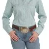 CRUEL GIRL Cinch® Women's Light Blue Stripe Long Sleeve Button Front Western Shirt