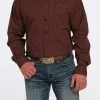 Cinch® Men's Rust Geo Print Long Sleeve Button Front Western Shirt