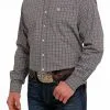 Cinch® Men's Grey Geo Print Long Sleeve Button Front Western Shirt