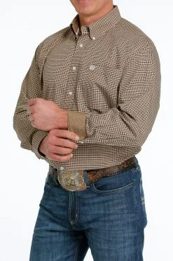 Cinch® Men's Brown Geo Print Long Sleeve Button Front Western Shirt 6 Cinch® Men's Brown Geo Print Long Sleeve Button Front Western Shirt -Leather Wallet Shop MTW1105537 3