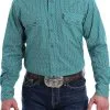 Cinch® Men's Teal Modern Print Long Sleeve Snap Front Western Shirt