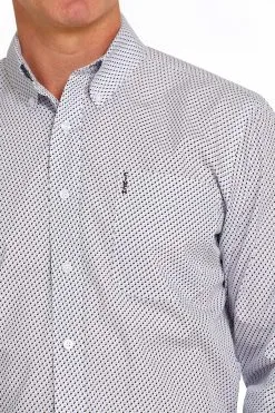 Cinch® Men's White Geo Print Long Sleeve Button Front Western Shirt 5 Cinch® Men's White Geo Print Long Sleeve Button Front Western Shirt -Leather Wallet Shop MTW1347064 4