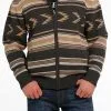 Cinch® Men's Lead Don't Follow Striped Charcoal Zip Front Western Jacket