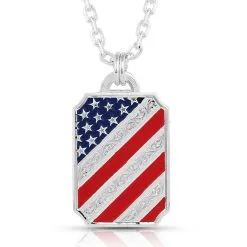 Montana Silversmiths® Men's 28" Stars And Stripes Patriotic Necklace
