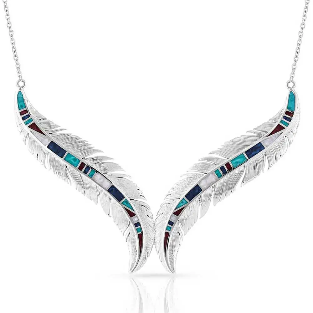 Montana Silversmiths® Women's Breaking Trail Feather Necklace 1 Montana Silversmiths® Women's Breaking Trail Feather Necklace