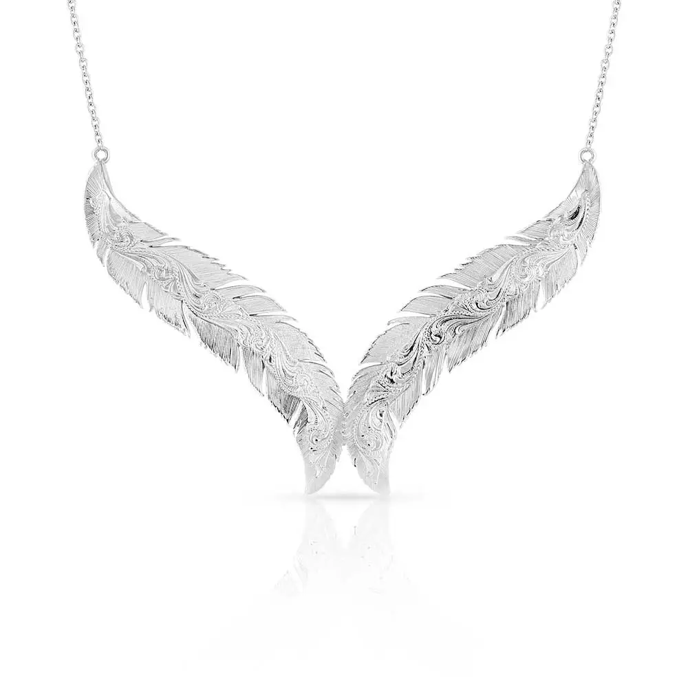Montana Silversmiths® Women's Breaking Trail Feather Necklace 2 Montana Silversmiths® Women's Breaking Trail Feather Necklace - Image 2