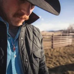 Montana Smtihs Montana Silversmiths® Men's 23" Red Rock Armor Necklace -Leather Wallet Shop NC5330 mod