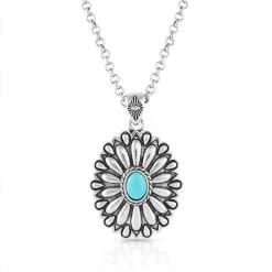 Montana Silversmiths® Women's 19" Sunflower Concho Turquoise Necklace