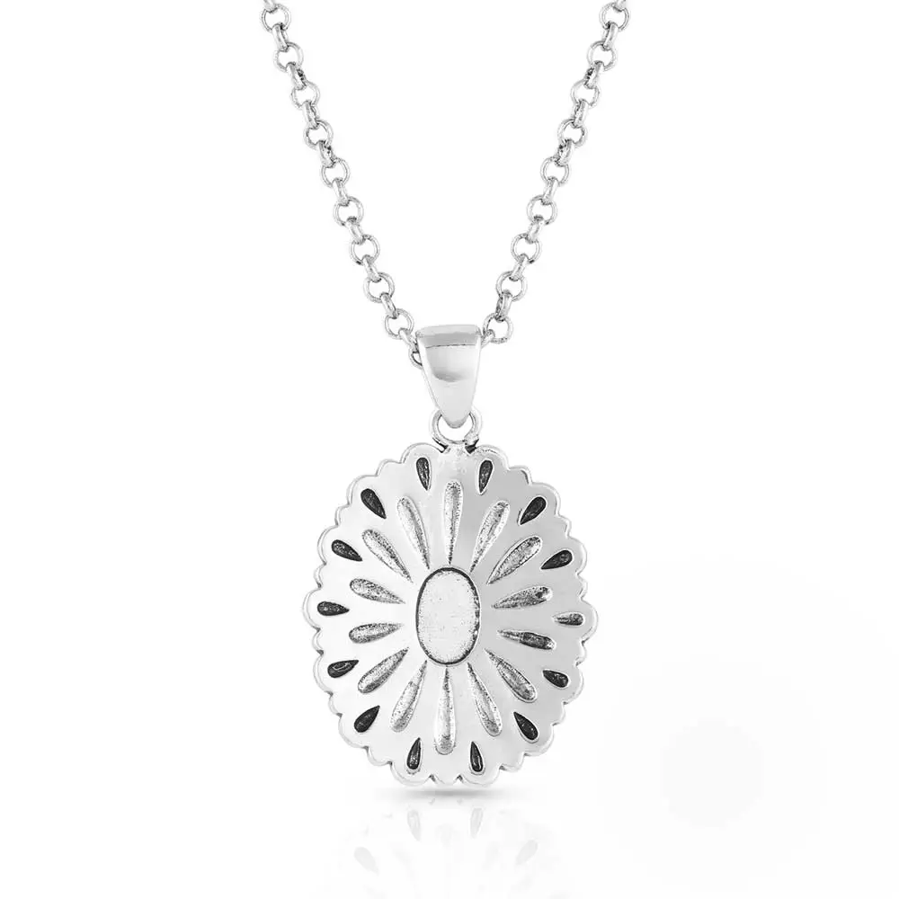 Montana Silversmiths® Women's 19" Sunflower Concho Turquoise Necklace 2 Montana Silversmiths® Women's 19" Sunflower Concho Turquoise Necklace - Image 2