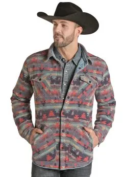 Panhandle Slim® Men's Reversible Aztec Snap Front Western Shirt Jacket