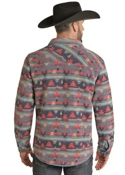 Panhandle Slim® Men's Reversible Aztec Snap Front Western Shirt Jacket -Leather Wallet Shop RRMO92R08H B
