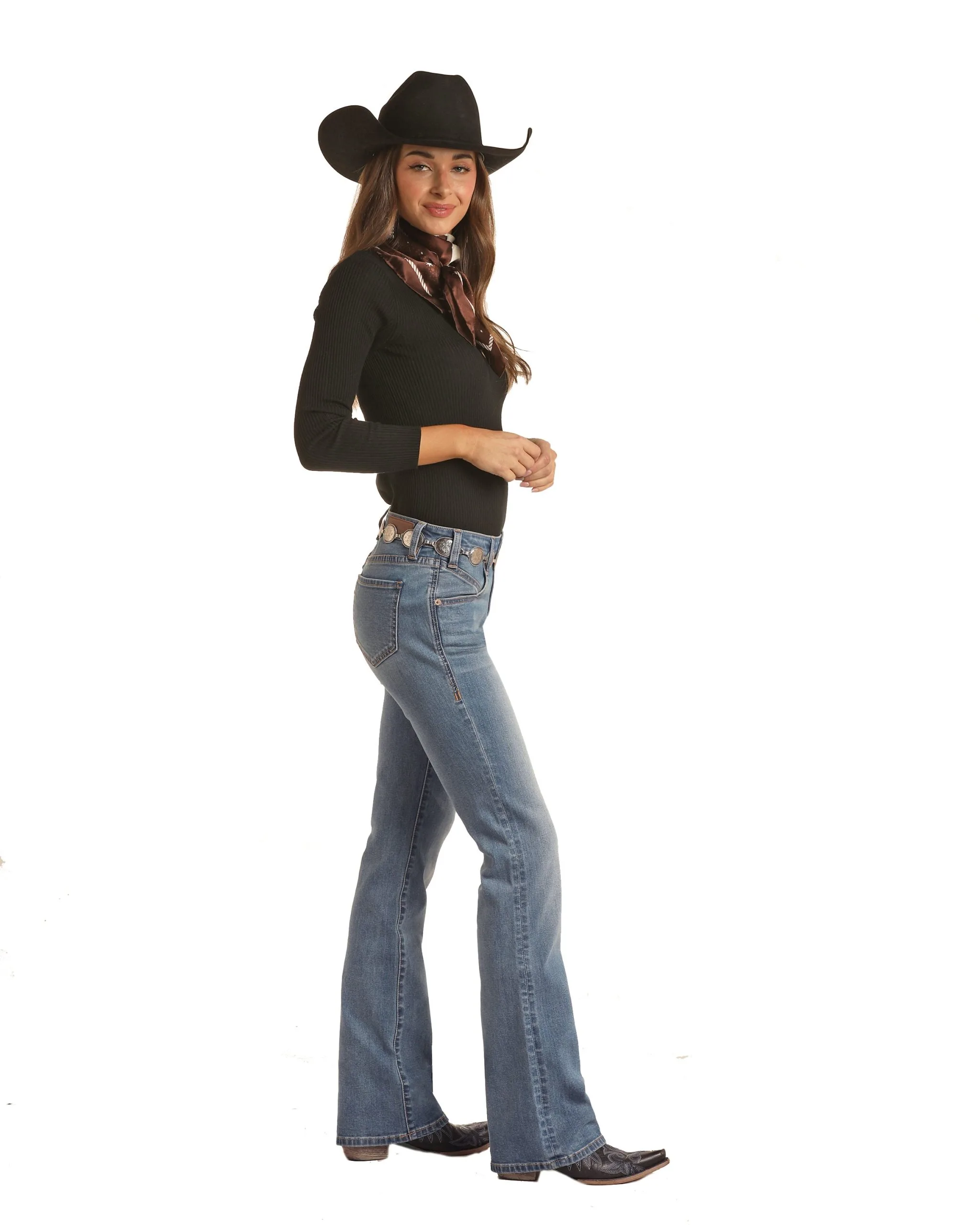 Panhandle Slim® Women's Rock & Roll Light Wash Mid Rise Denim Jeans 2 Panhandle Slim® Women's Rock & Roll Light Wash Mid Rise Denim Jeans - Image 2