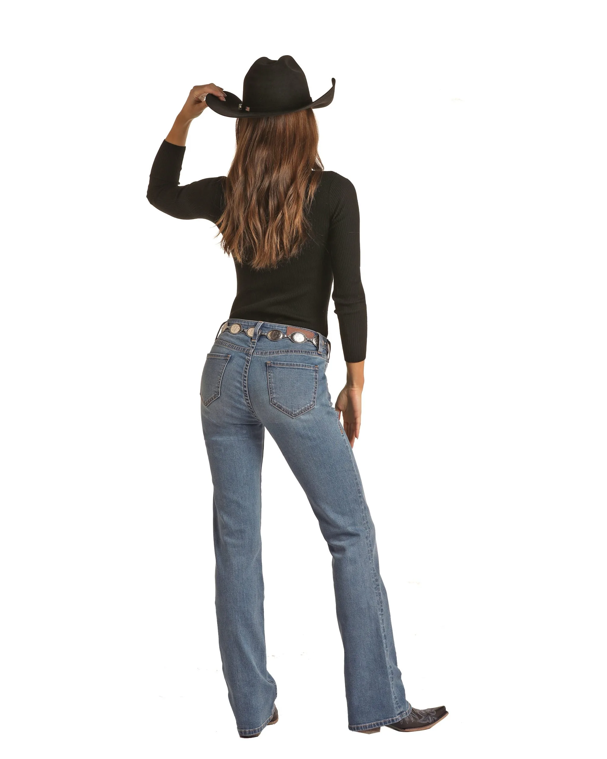 Panhandle Slim® Women's Rock & Roll Light Wash Mid Rise Denim Jeans 3 Panhandle Slim® Women's Rock & Roll Light Wash Mid Rise Denim Jeans - Image 3
