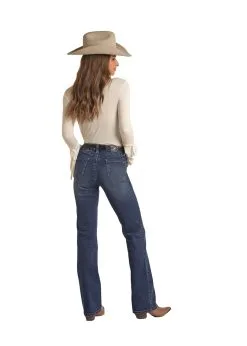 Panhandle Slim® Women's Dark Vintage Mid Rise Back Yoke Denim Jeans -Leather Wallet Shop RRWD4MR0MN B