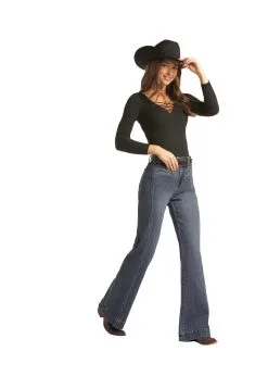 Panhandle Slim® Women's Mid-Rise Bell Bottom Western Denim Jeans
