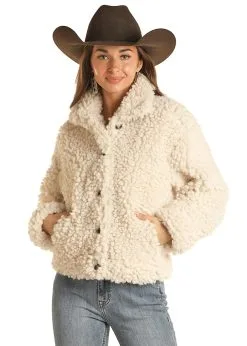 Panhandle Slim® Women's Rock & Roll Button Front Sherpa Western Jacket