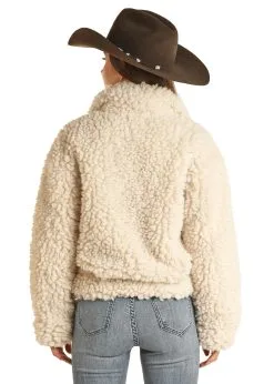 Panhandle Slim® Women's Rock & Roll Button Front Sherpa Western Jacket -Leather Wallet Shop RRWO92R0B3 B