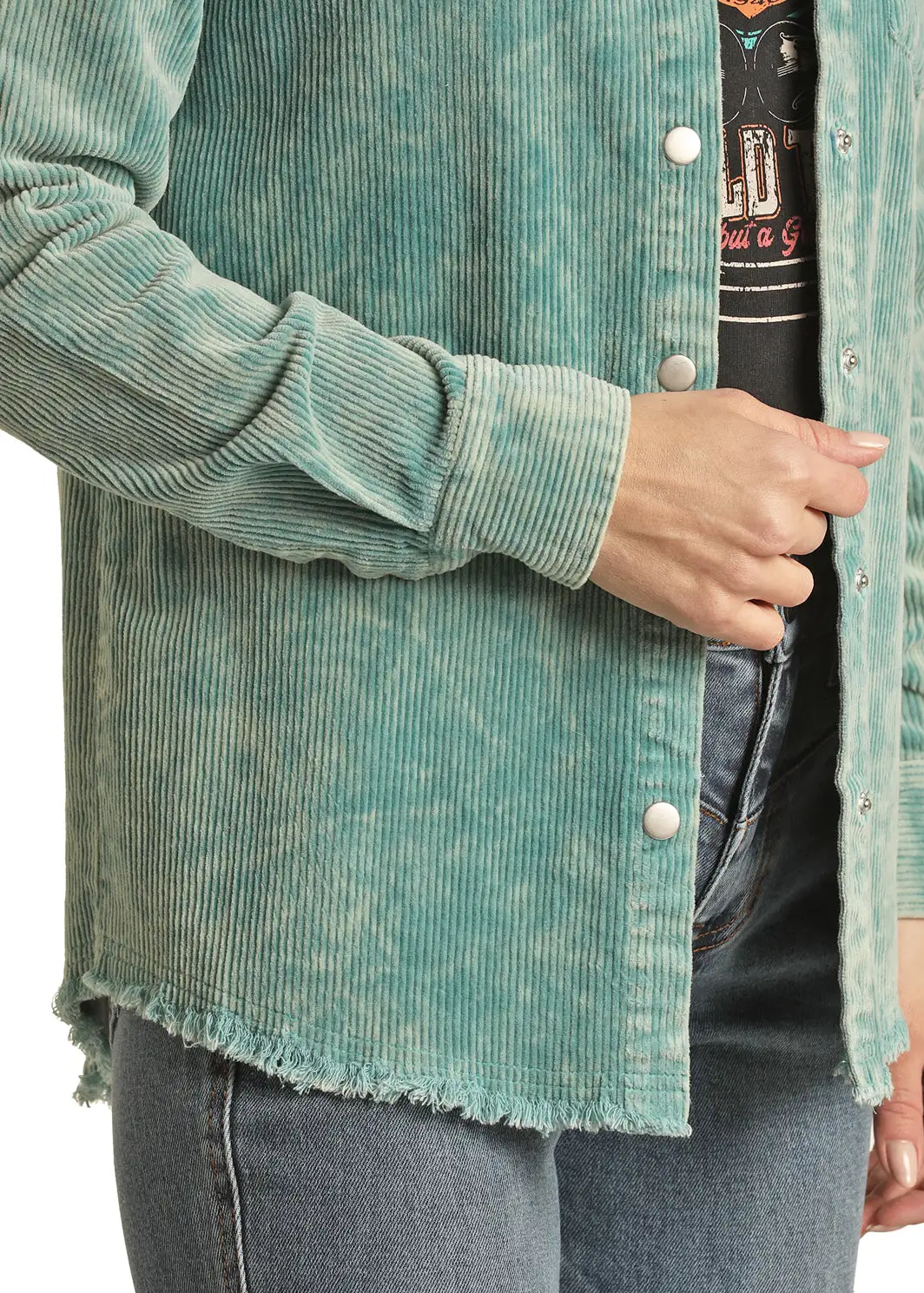 Panhandle Slim® Women's Corduroy Long Sleeve Snap Front Western Shirt 2 Panhandle Slim® Women's Corduroy Long Sleeve Snap Front Western Shirt - Image 2