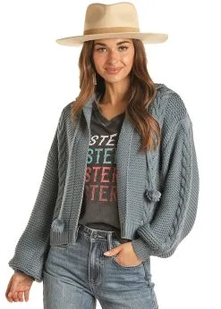 Panhandle Slim® Women's Rock N Roll Solid Hooded Cardigan Sweater