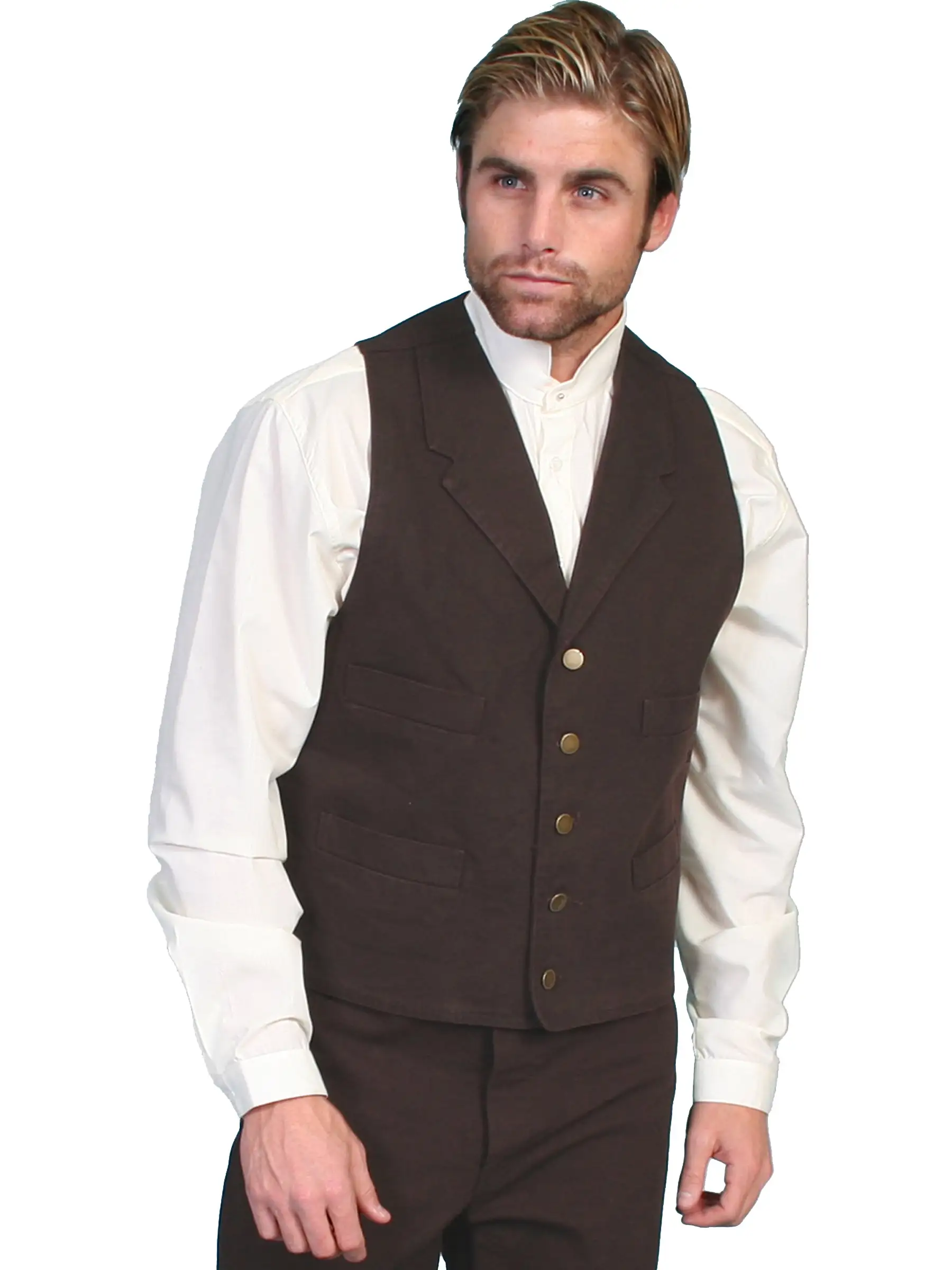 Scully® Men's Rangewear Button Front Canvas Western Vest 2 Scully® Men's Rangewear Button Front Canvas Western Vest - Image 2