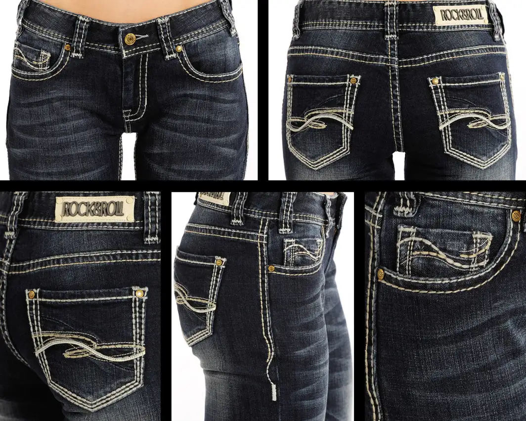 Panhandle Slim® Women's Dark Wash Rock N Roll Mid Rise Denim Jeans 2 Panhandle Slim® Women's Dark Wash Rock N Roll Mid Rise Denim Jeans - Image 2