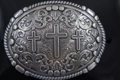 M&F Western Nocona® Antiqued Three Crosses Oval Western Belt Buckle